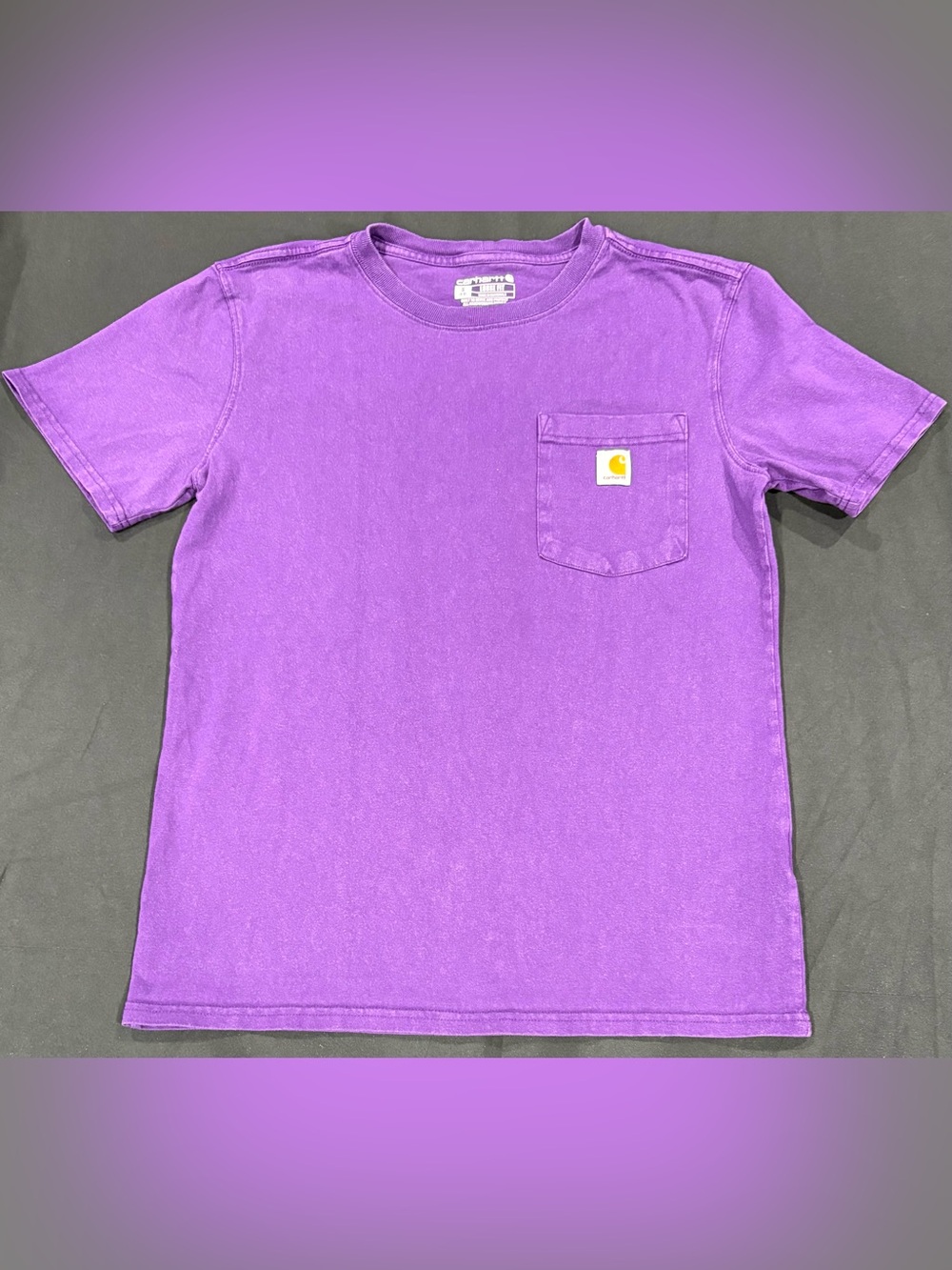 Carhartt Womens Small Purple Pocket Tee Loose Fit Heavyweight Shirt